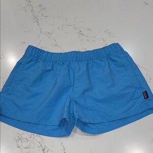 Patagonia “Baggies” Women's Athletic Light Blue Shorts, size small. EUC
